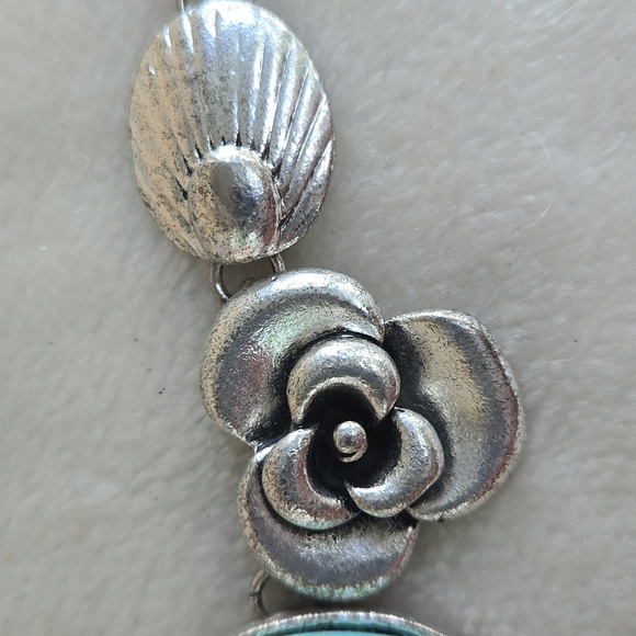 💋12 Turquoise heart rose necklace - Picture 7 of 7